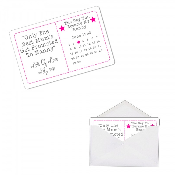 Personalised Day You Became My Nanny Sentimental Metal Wallet Purse Card